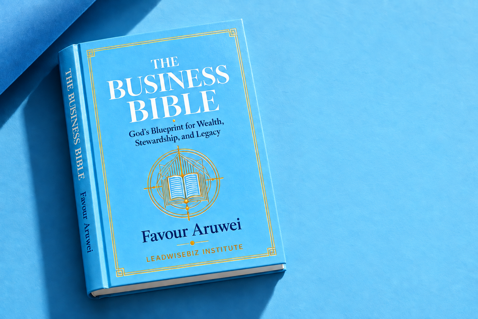 Sky Blue hardcover on blue paper with directional shadows